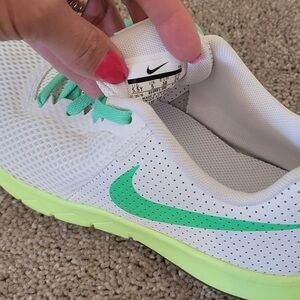 Nike youth White and Lime Green Sneakers